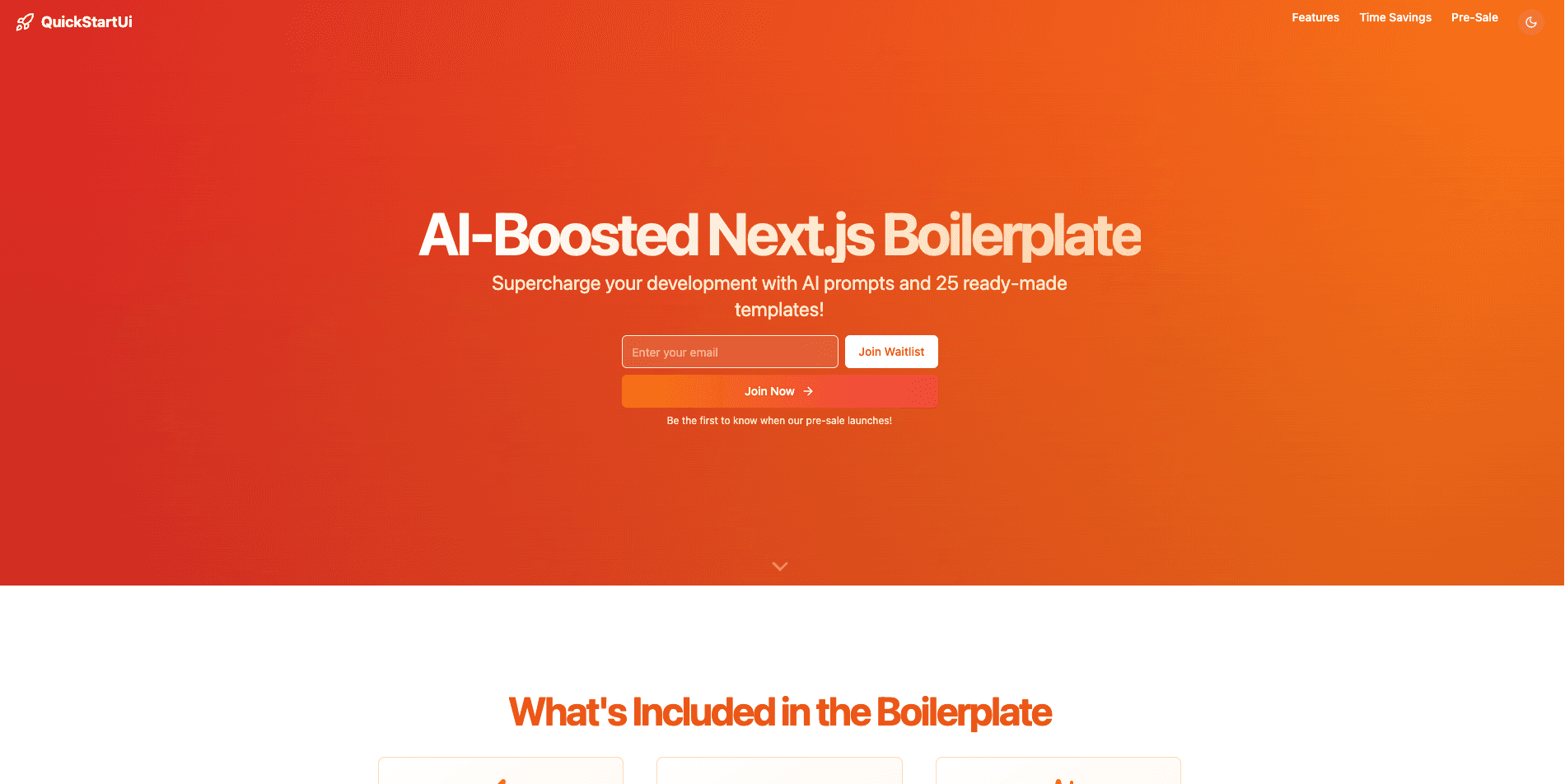 Image of QuickStartUI Pro - AI-Boosted Next.js Boilerplate